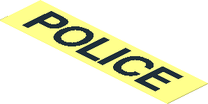 Sticker  0.7 x  2.9 with Black "POLICE" on Transparent Background