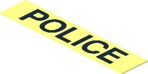 Sticker  0.4 x  1.9 with Thin Black "POLICE" on Transparent Background
