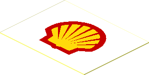 Sticker 1.0 x 1.3 with Shell Logo 1971 on White Background