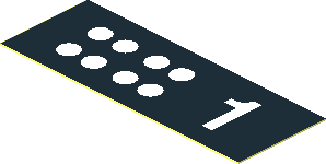 Sticker  0.7 x  1.9 with White Dots and Number 1 on Black Background