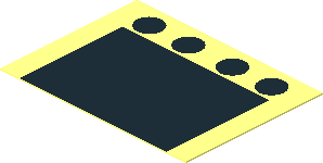 Sticker  1.4 x  1.9 with  1 Black Square and  4 Circles