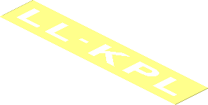 Sticker  1.1 x  5.9 with White "LL-KPL" on Transparent Background
