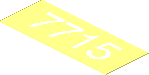 Sticker  0.8 x  2 with White "7715"