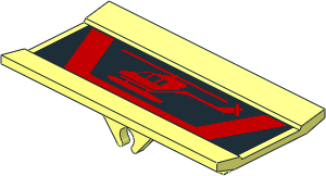 Hinge  6 x  3 Radar/Blade/Spoiler/Panel with Red Helicopter Sticker