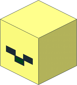 Minifig Head Cuboid with Minecraft Zombie Pattern