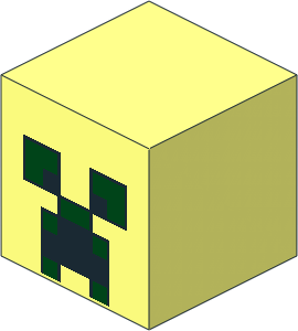 Minifig Head Cuboid with Minecraft Creeper Pattern