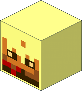 Minifig Head Cuboid with Minecraft Blaze Pattern