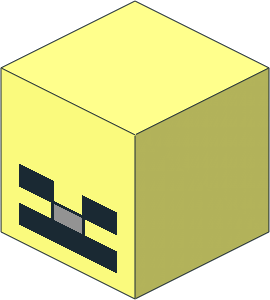 Minifig Head Cuboid with Minecraft Skeleton Pattern