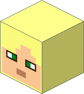 Minifig Head Cuboid with Minecraft Alex Pattern