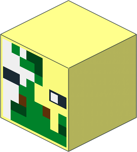 Minifig Head Cuboid with Minecraft Zombie Pigman Pattern