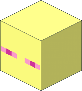 Minifig Head Cuboid with Minecraft Enderman Face Pattern