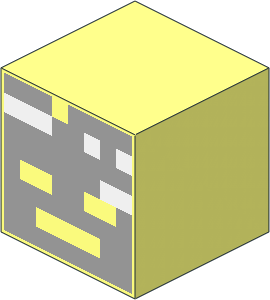 Minifig Head Cuboid with Minecraft Wither Skull Skeleton Face Pattern