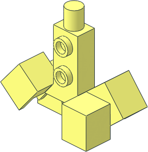 Minifig Torso with Two Studs on Two Opposite Sides and Cuboid Feet