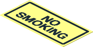 Sticker  0.9 x  1.9 with Black "NO SMOKING" and Border