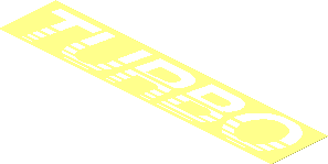 Sticker  2.3 x 11.1 with White "TURBO" with Stripes