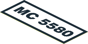 Sticker  1.1 x  2.9 with Black "MC 5580" on White Background and Black Border