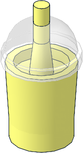 Minifig Cup Take Out with Trans Clear Dome Lid Pattern