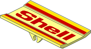 Hinge  6 x  3 Radar with Red and Yellow Stripes and Red "Shell" Pattern