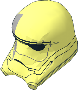 Minifig Helmet SW First Order Walker Driver Episode  8 with Light Bluish Grey Stripe on Right Side Pattern