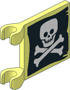 Flag  2 x  2 with Flat Skull and Crossed Bones Pattern