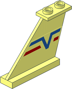 Tail  4 x  1 x  3 with Blue V and Red Lines Stickers on Both Sides