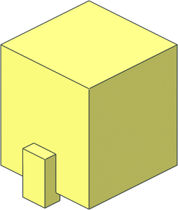 Minifig Head Cuboid with Raised Rectangle