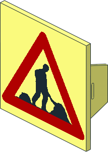 ~Electric Light & Sound Clip-On Plate  2 x  2 with Men Working Pattern