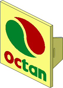 ~Electric Light & Sound Clip-On Plate  2 x  2 with Octan Logo Pattern