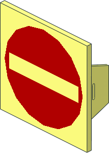 ~Electric Light & Sound Clip-On Plate  2 x  2 with No Entry Pattern