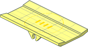 Hinge  6 x  3 Radar/Blade/Spoiler/Panel with Radar Pattern