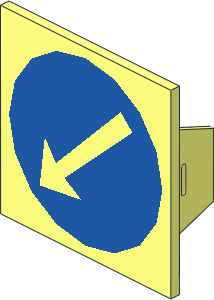 ~Electric Light & Sound Clip-On Plate  2 x  2 with Blue Circle and White Arrow Pattern