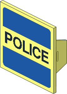 ~Electric Light & Sound Clip-On Plate  2 x  2 with "POLICE" Pattern