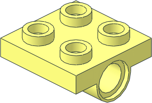 Plate  2 x  2 with Hole and Split Underside Ribs