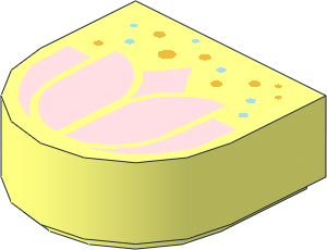 Tile  1 x  1 with Rounded End with Metallic Pink Flower and Dots Pattern