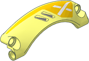 Technic Panel  9 x  2 x  3 Mudguard Arched with Rounded Top #42 with White X on Yellow Background and Silver Vents Right Pattern