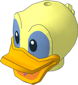Minifig Head Duck with Bright Light Orange Bill and Black and Medium Blue Eyes Pattern