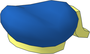 Minifig Hat Sailor with Ribbon and Pin with Blue Top Pattern