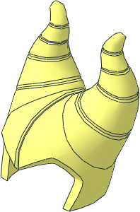 Minifig Headdress with Widow's Peak and Two Large Curved Segmented Horns