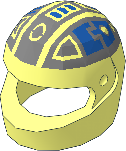 ~Minifig Helmet Standard with Blue and Silver Spyrius Pattern (Obsolete)