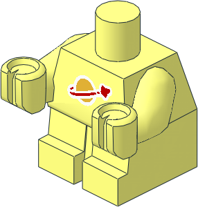Minifig Baby Body with Classic Space Logo Pattern