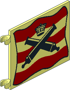 Flag  6 x  4 with Crossed Cannons over Red Stripes Pattern