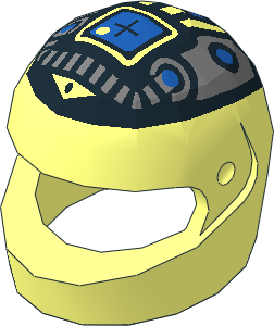 ~Minifig Helmet Standard with Black, Blue and Silver Unitron Pattern (Obsolete)