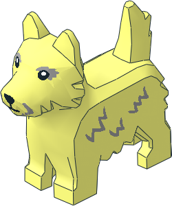 Animal Dog Terrier with Black Eyes and Nose and Light Bluish Grey Fur Lines Pattern