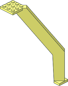 Support Crane Stand Single with Curved Join with Danger Stripes Sticker