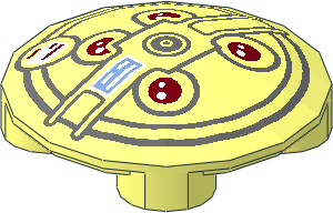 Dish  2 x  2 without Rim with Dark Red Lights and Dark Bluish Grey Circles Pattern