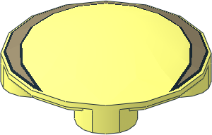 Dish  2 x  2 without Rim with Dark Tan Crescent Pattern