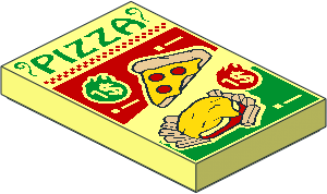 Tile  2 x  3 with $1 Pizza and $1 Fries Advertising Pattern