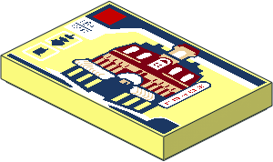 Tile  2 x  3 with Cafe Corner Lego Set 10182 Box Pattern