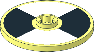 Technic Disc  3 x  3 with Axlehole with Narrow Black and White Alternating Sections Sticker