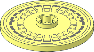 Technic Disc  3 x  3 with Axlehole with Dark Bluish Grey Hubcap Pattern
